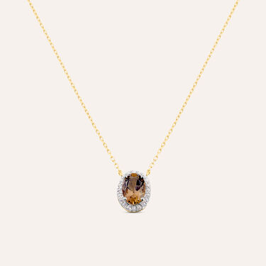 Collana Am&eacute;lie Oro Giallo Quarzo Cubic Zirconia
