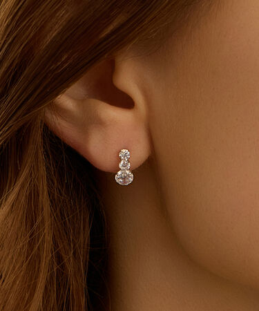 Orecchini Lobo Trilogy Bon Ton Oro Bianco Cubic Zirconia