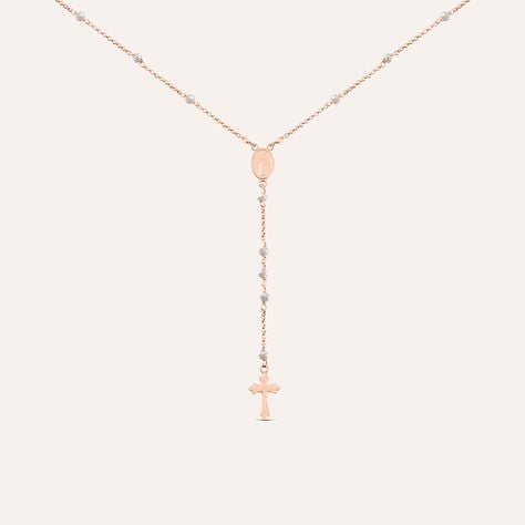 Collana Rosario Silver Soul Argento Rosa Cristallo - Collane Rosario Donna | Stroili