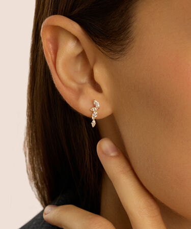 Orecchini Lobo Bon Ton Oro Giallo Cubic Zirconia