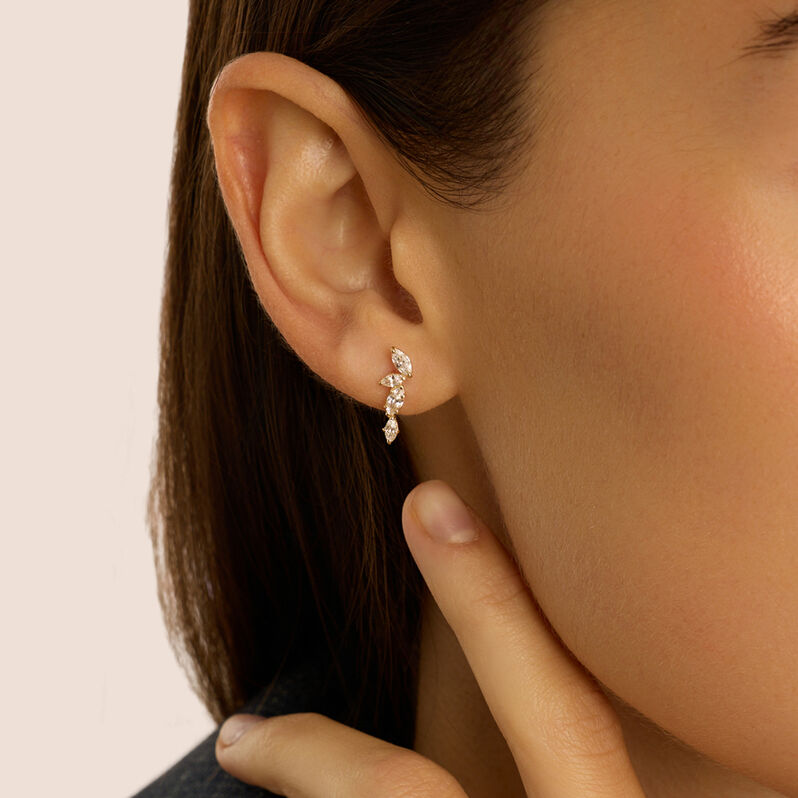 Orecchini Lobo Bon Ton Oro Giallo Cubic Zirconia - Orecchini a Lobo Donna | Stroili