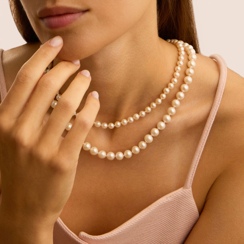 Orecchini Lobo Gold Pearls Oro Bianco Perla D'Acqua Dolce Diamante