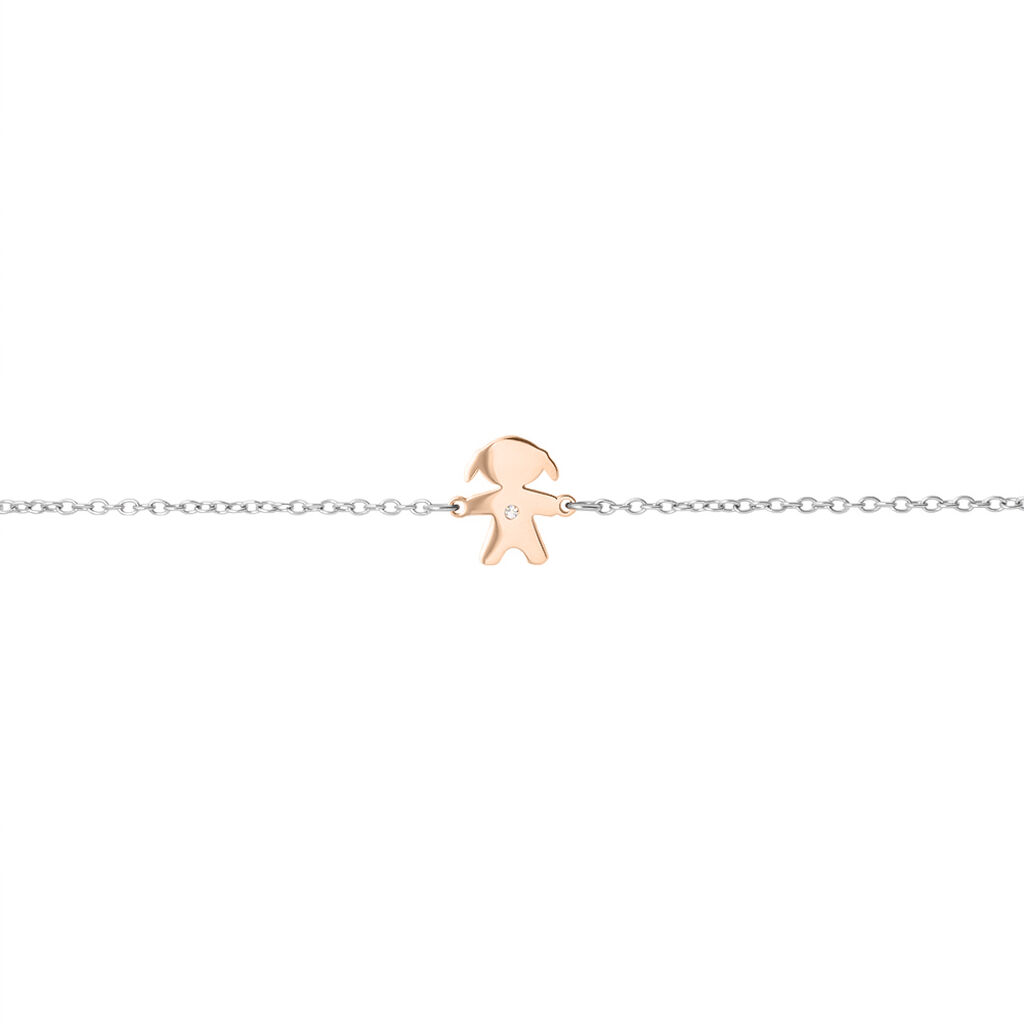 Bracciale Lady Chic Acciaio Bicolore Bianco / Rosa Cristallo - Bracciali Donna | Stroili