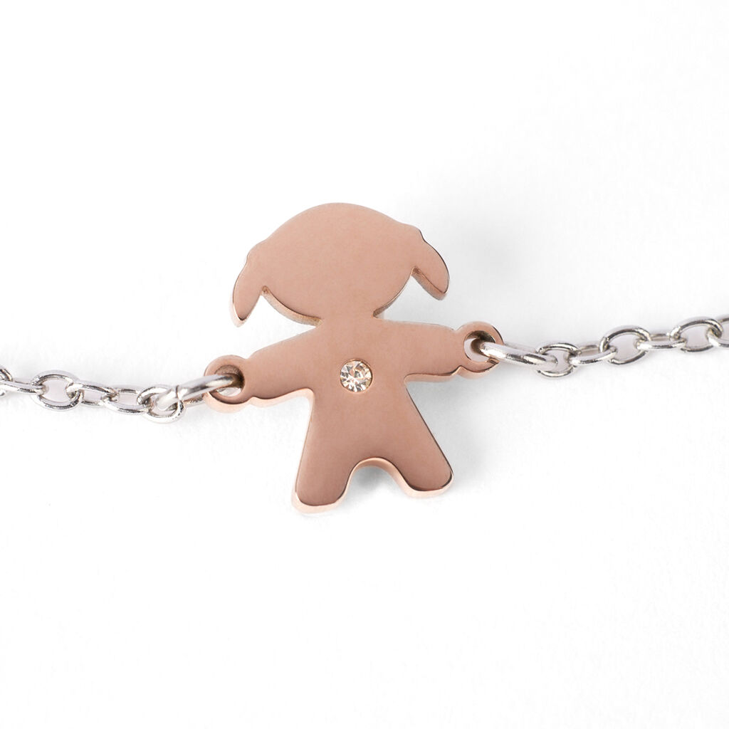 Bracciale Lady Chic Acciaio Bicolore Bianco / Rosa Cristallo - Bracciali Donna | Stroili