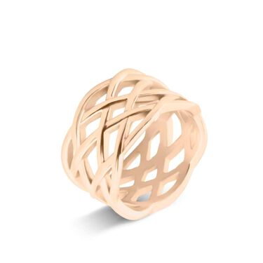 Anello Fascia Sunrise Acciaio Rosa