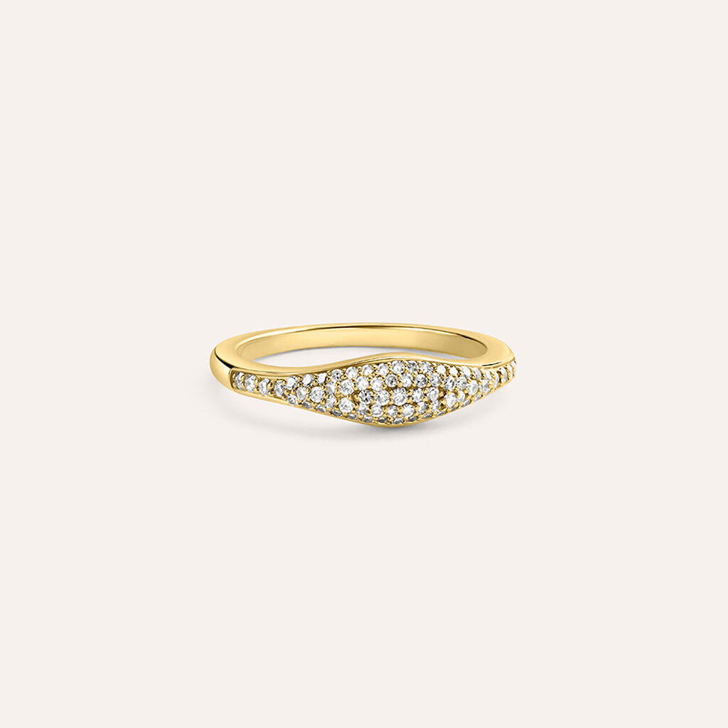 Anello Fascia Diamade Glam Oro Giallo Diamante Lab-Grown