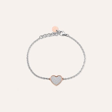 Bracciale Aura Acciaio Bicolore Bianco / Rosa