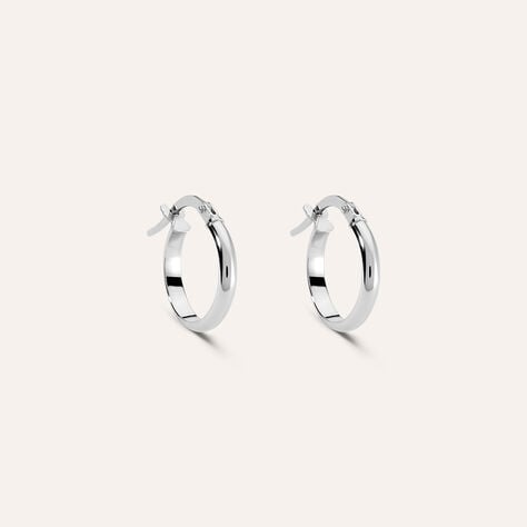 Orecchini A Cerchio Toujours Oro Bianco - Orecchini a Cerchio Donna | Stroili