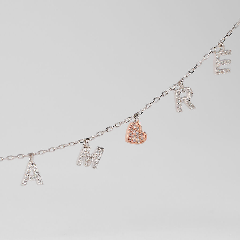 Collana Silver Moments Argento Bicolore Bianco / Rosa Cubic Zirconia - Collane Donna | Stroili