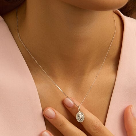 Pendente Holy Oro Bianco Cubic Zirconia - Ciondoli con Incisione Donna | Stroili