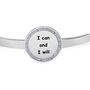 Bangle I can and I will in acciaio e strass