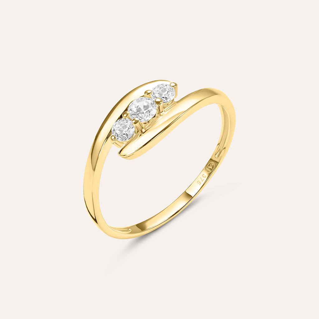 Anello Trilogy Claire Oro Giallo Cubic Zirconia