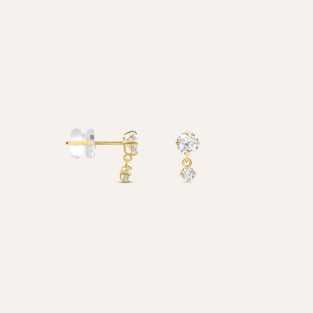 Orecchini Lobo Doppio Punto Luce Bon Ton Oro Giallo Cubic Zirconia - Orecchini a Lobo Donna | Stroili