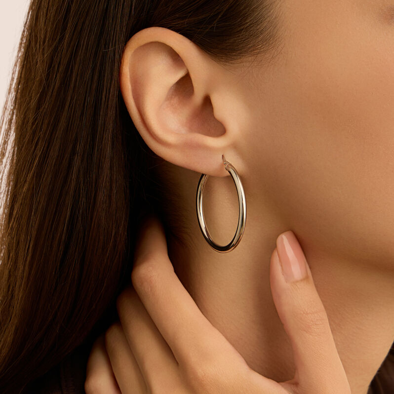 Orecchini A Cerchio Toujours Oro Bianco - Orecchini a Cerchio Donna | Stroili