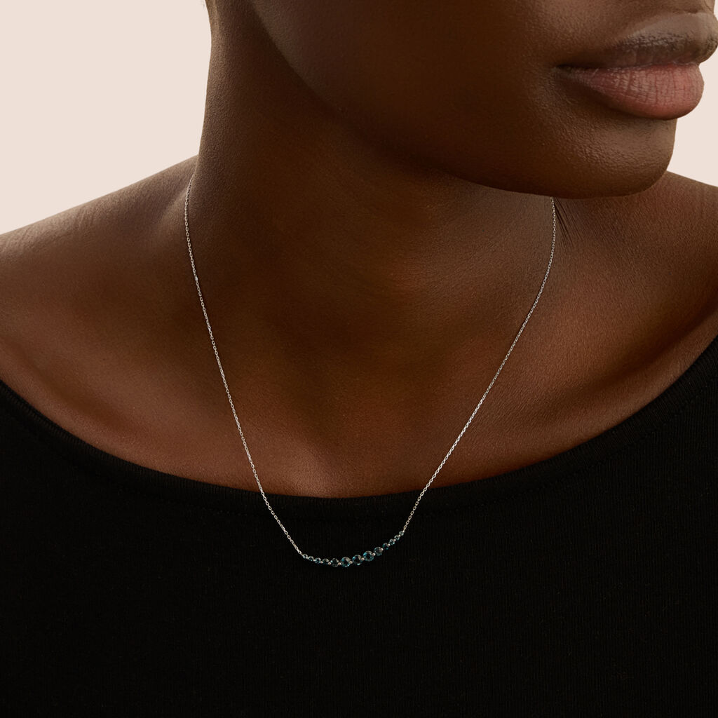 Collana Amélie Oro Bianco Topazio