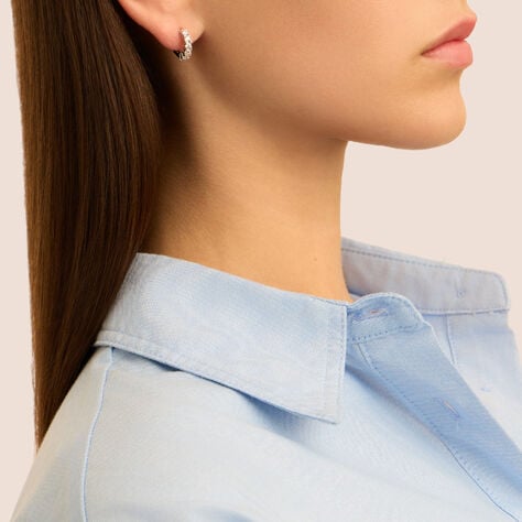 Orecchini A Cerchio Silver Elegance Argento Rodiato Cubic Zirconia - Orecchini a Cerchio Donna | Stroili