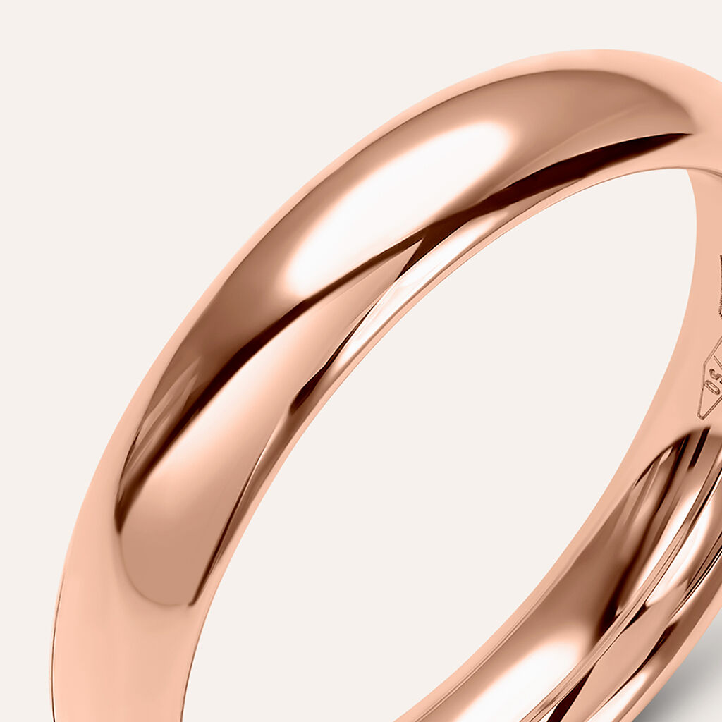 Fede Comoda Leggera 4 mm Oro Rosa - Anelli con Incisione Unisex | Stroili