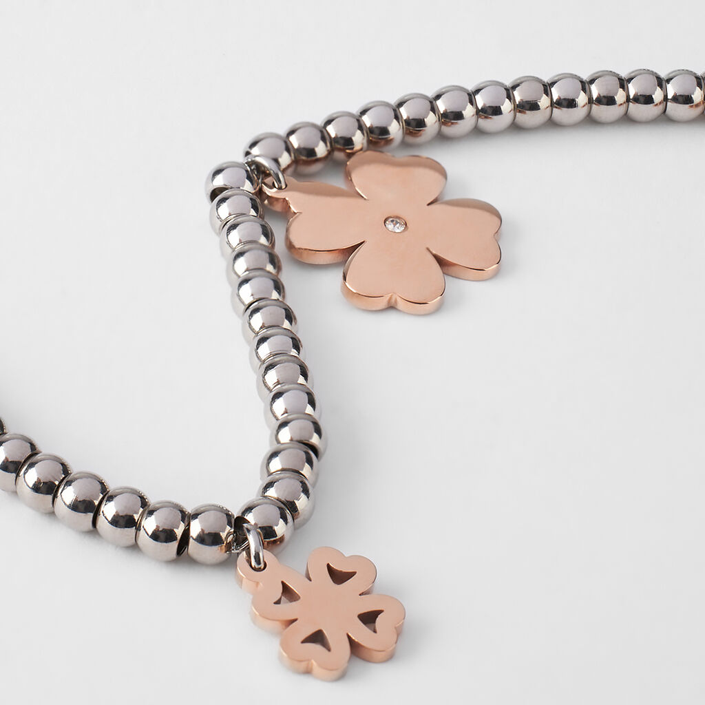 Bracciale Sunrise Acciaio Bicolore Bianco / Rosa Cristallo