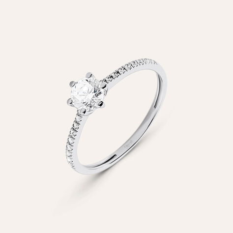 Anello Solitario Claire Oro Bianco Cubic Zirconia - Anelli con Pietre Donna | Stroili