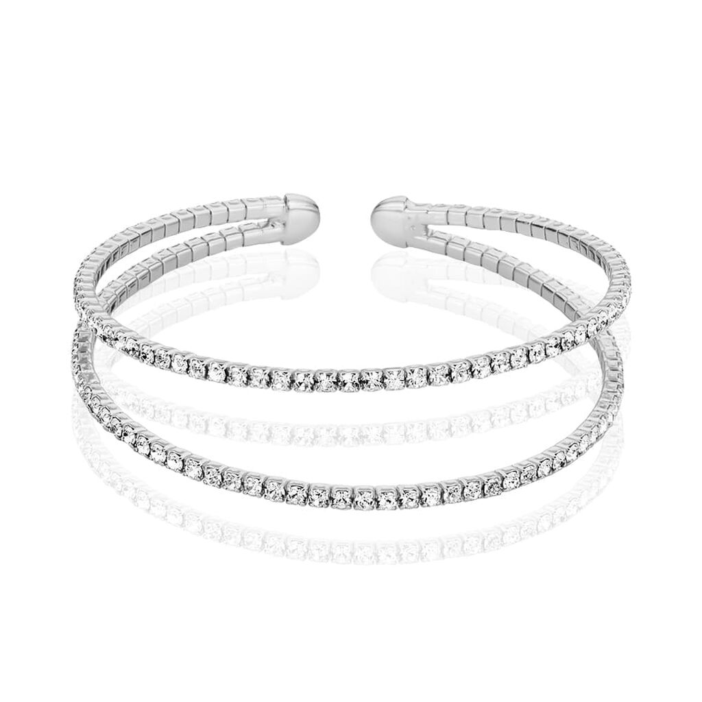 Bangle in metallo rodiato e strass - Bracciali Donna | Stroili