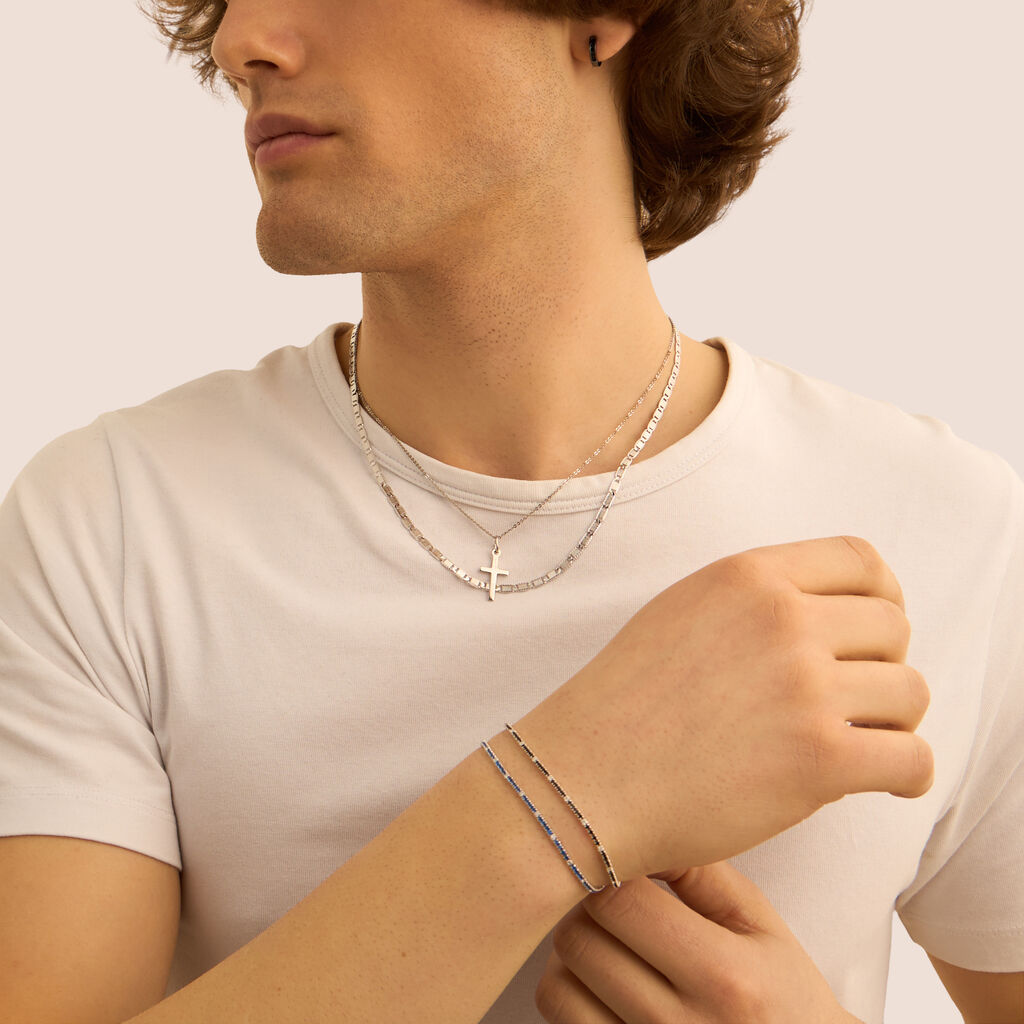 Mono Orecchino A Cerchio Gentleman Argento Nero Cubic Zirconia - Mono Orecchino Uomo | Stroili