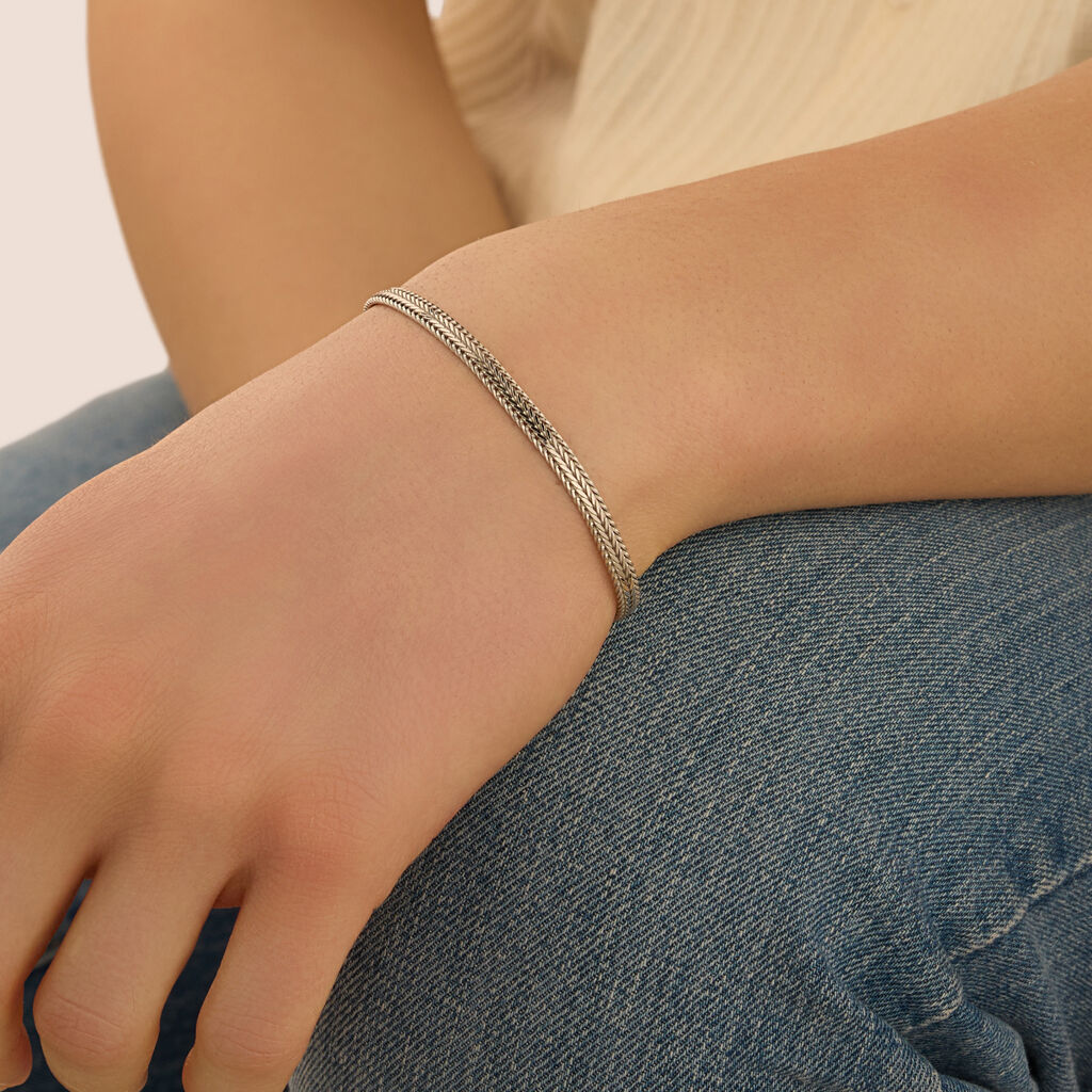 Bracciale Catena Gentleman Argento Rodiato