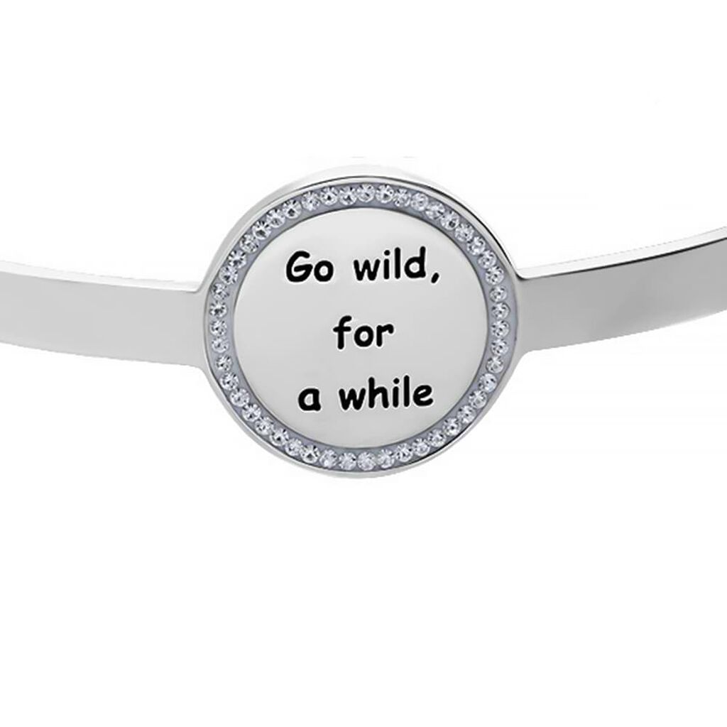 Bangle Go wild for a while a forma di cuore in acciaio e strass