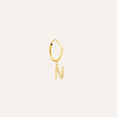 Mono Orecchino A Cerchio Toujours Oro Giallo Cubic Zirconia