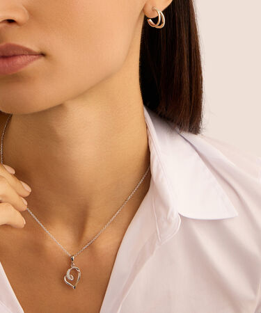 Orecchini A Cerchio Silver Shine Argento Rodiato Cubic Zirconia