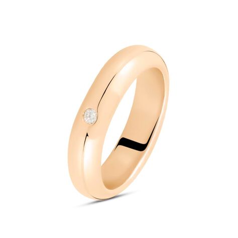 Fede Classica Leggera 5 mm Oro Rosa Diamante - Anelli con Incisione Unisex | Stroili