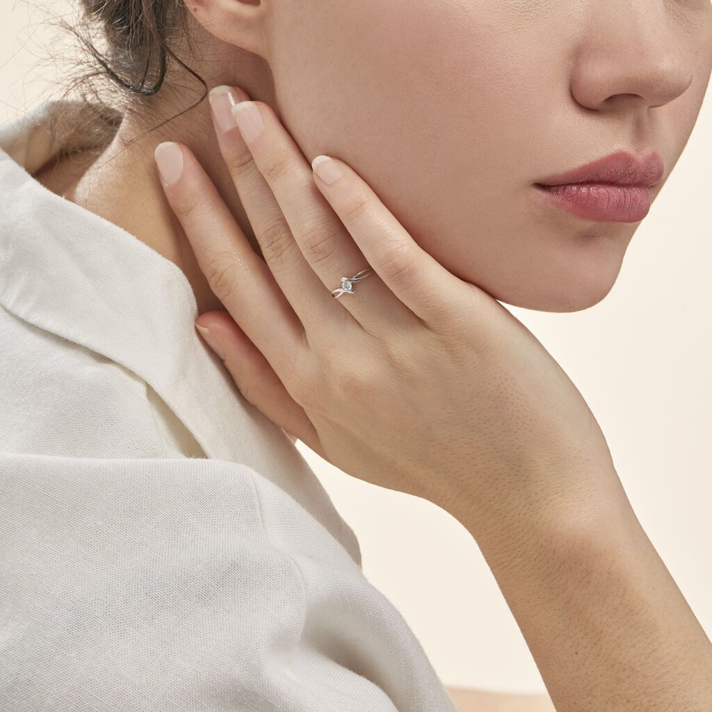 Anello Solitario Claire Oro Bianco Cubic Zirconia - Anelli con Pietre Donna | Stroili