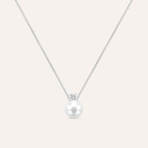 Collana Silver Pearls Argento Rodiato Perla sintentica Cubic Zirconia - Collane Donna | Stroili