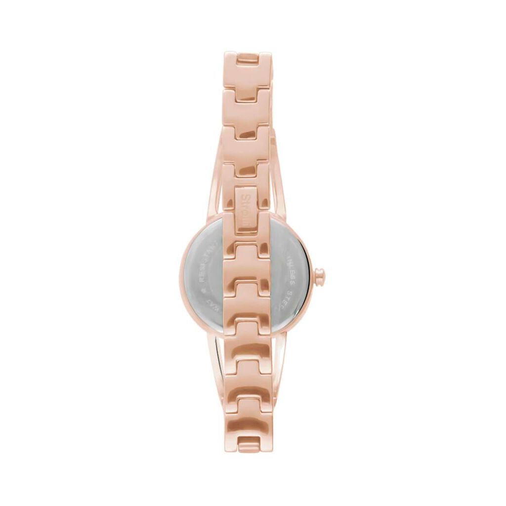 Paris 3h orologio in acciaio rose gold con quadrante rose gold con strass e bracciale semirigido - Orologi per Prima Comunione Donna | Stroili