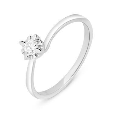 Anello Solitario Valentino Diamazing Oro Bianco Diamante