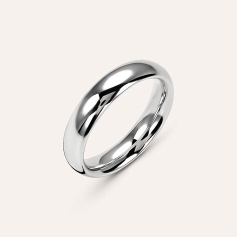 Fede Comoda Leggera 4.5 mm Oro Bianco - Anelli con Incisione Unisex | Stroili