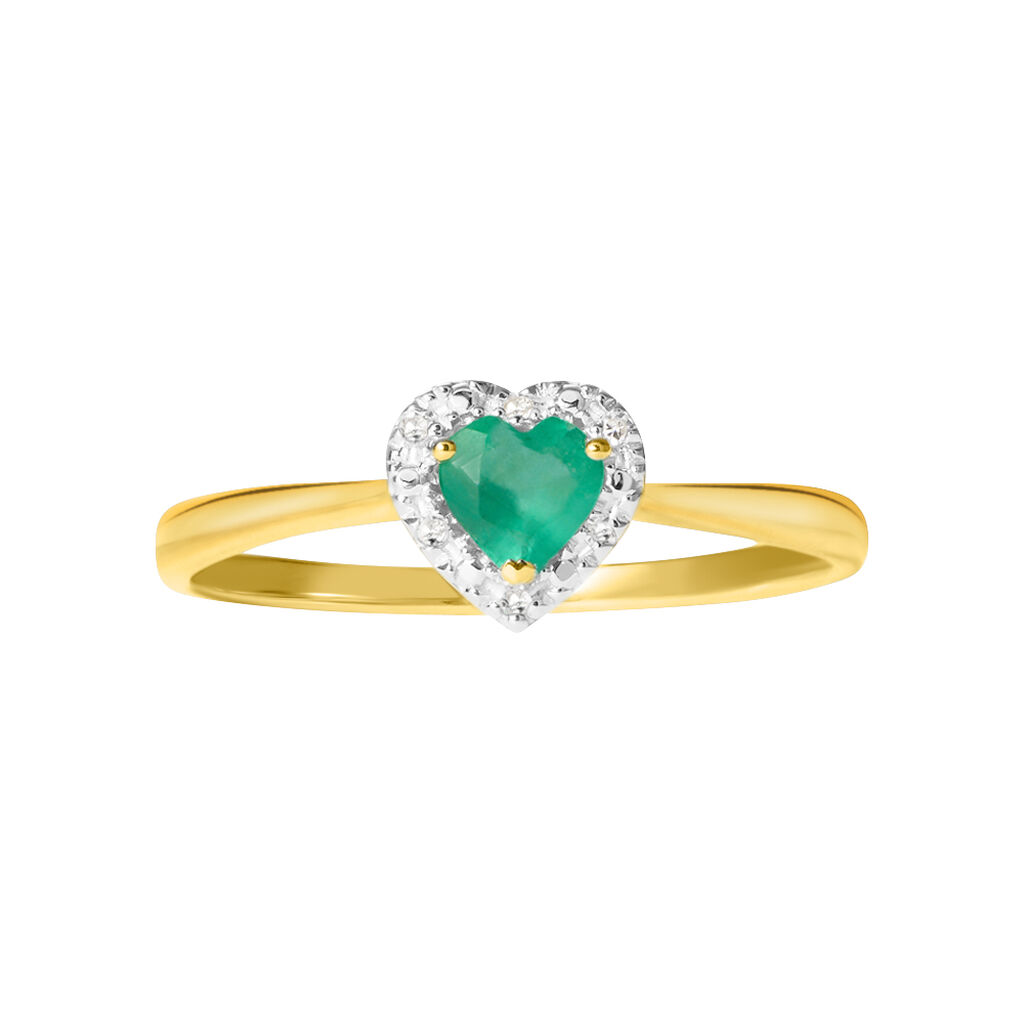 Anello Solitario Charlotte Oro Giallo Smeraldo Diamante - Anelli con Pietre Donna | Stroili