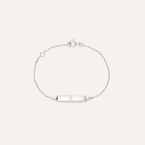 Bracciale Con Targhetta Holy Oro Bianco - Bracciali con Incisione Bambino | Stroili