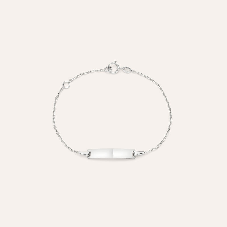 Bracciale Con Targhetta Holy Oro Bianco - Bracciali con Incisione Bambino | Stroili