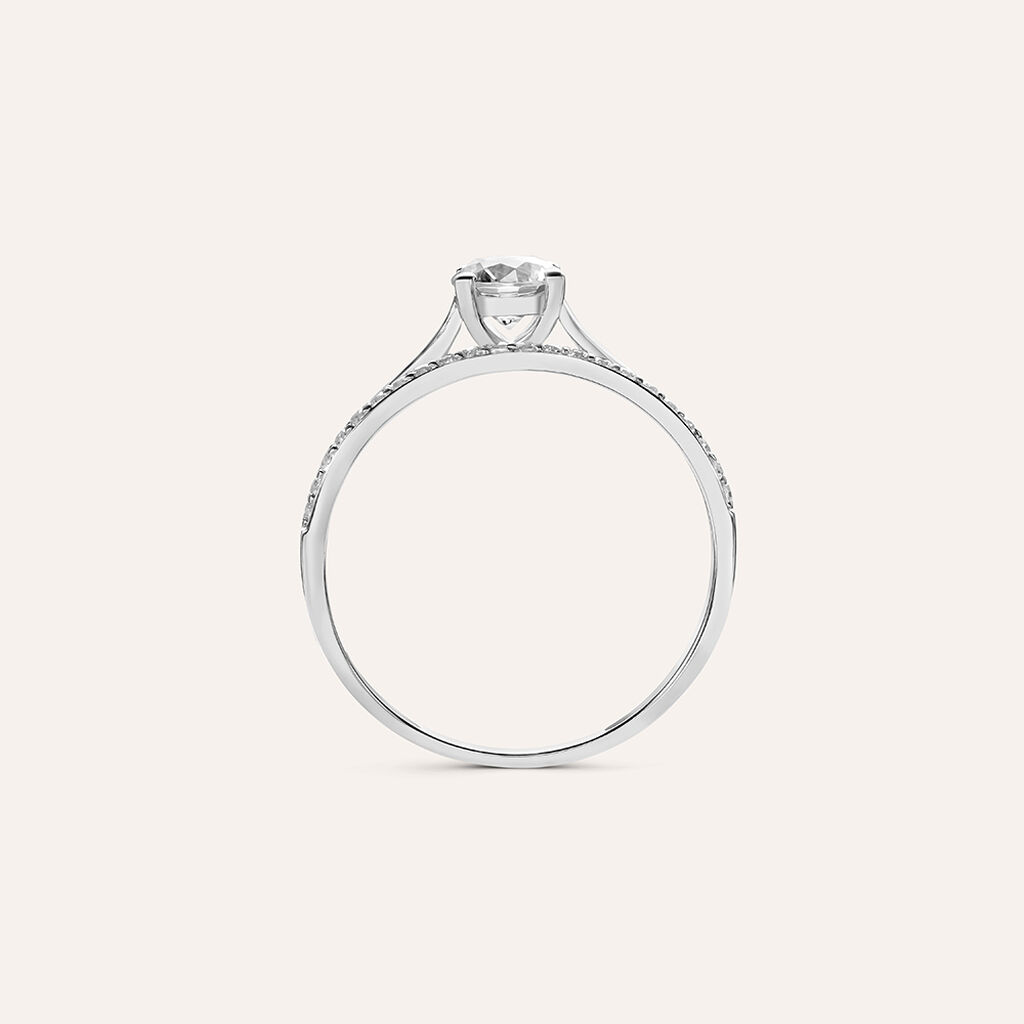 Anello Solitario Claire Oro Bianco Cubic Zirconia - Anelli con Pietre Donna | Stroili