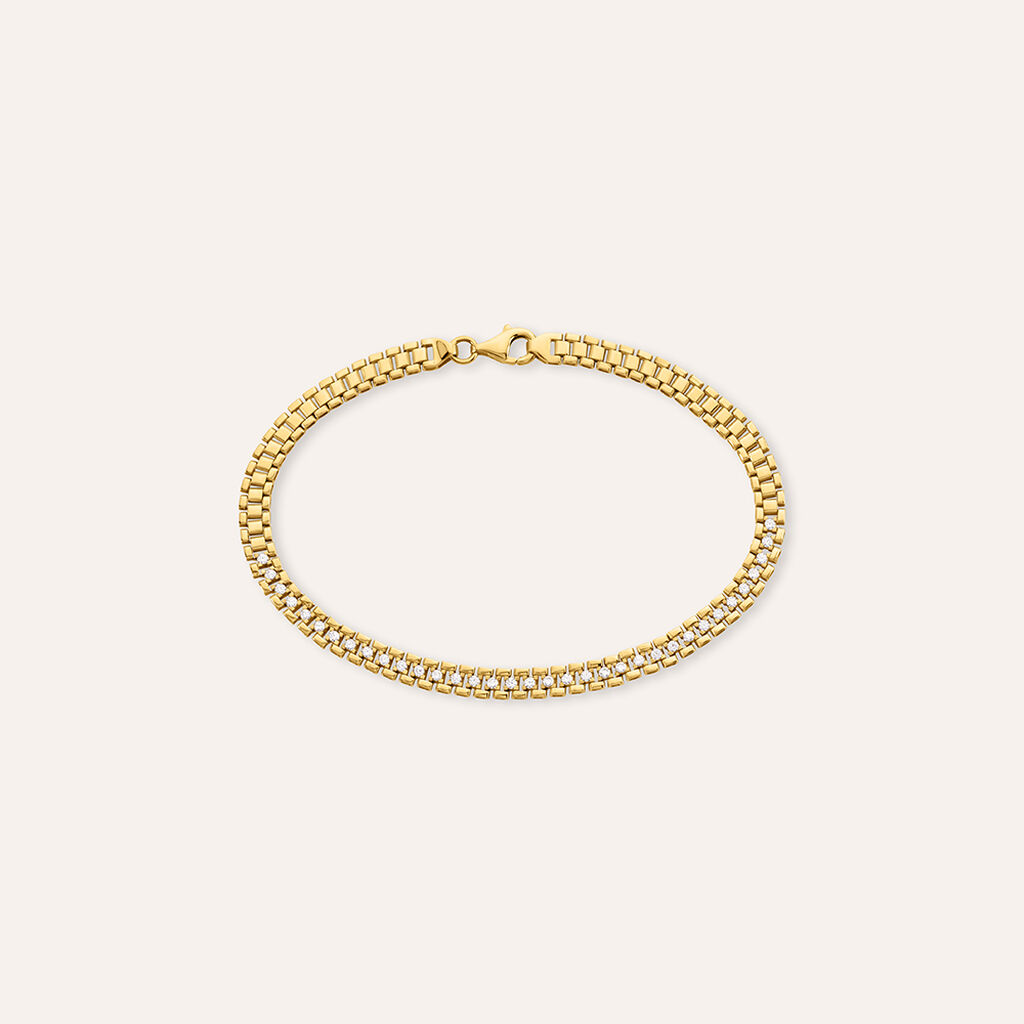 Bracciale Catena Desideria Argento Nobile Dorato Cubic Zirconia