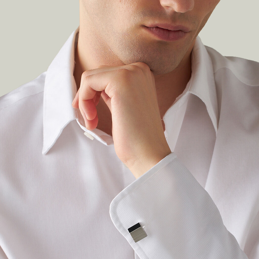 Gemelli Man Code Acciaio Bicolore Bianco / Nero - Gioielli Uomo | Stroili
