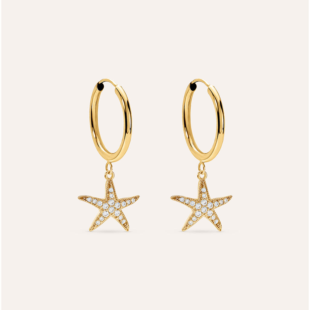 Orecchini A Cerchio Toujours Oro Giallo Cubic Zirconia