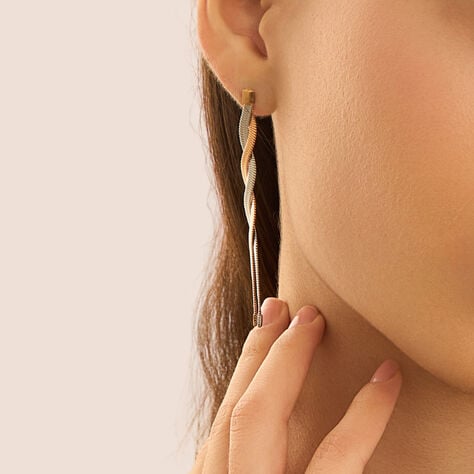 Orecchini Pendenti Sunrise Acciaio Bicolore - Orecchini Pendenti Donna | Stroili