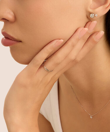 Orecchini Lobo Punto Luce Bon Ton Oro Bianco Cubic Zirconia