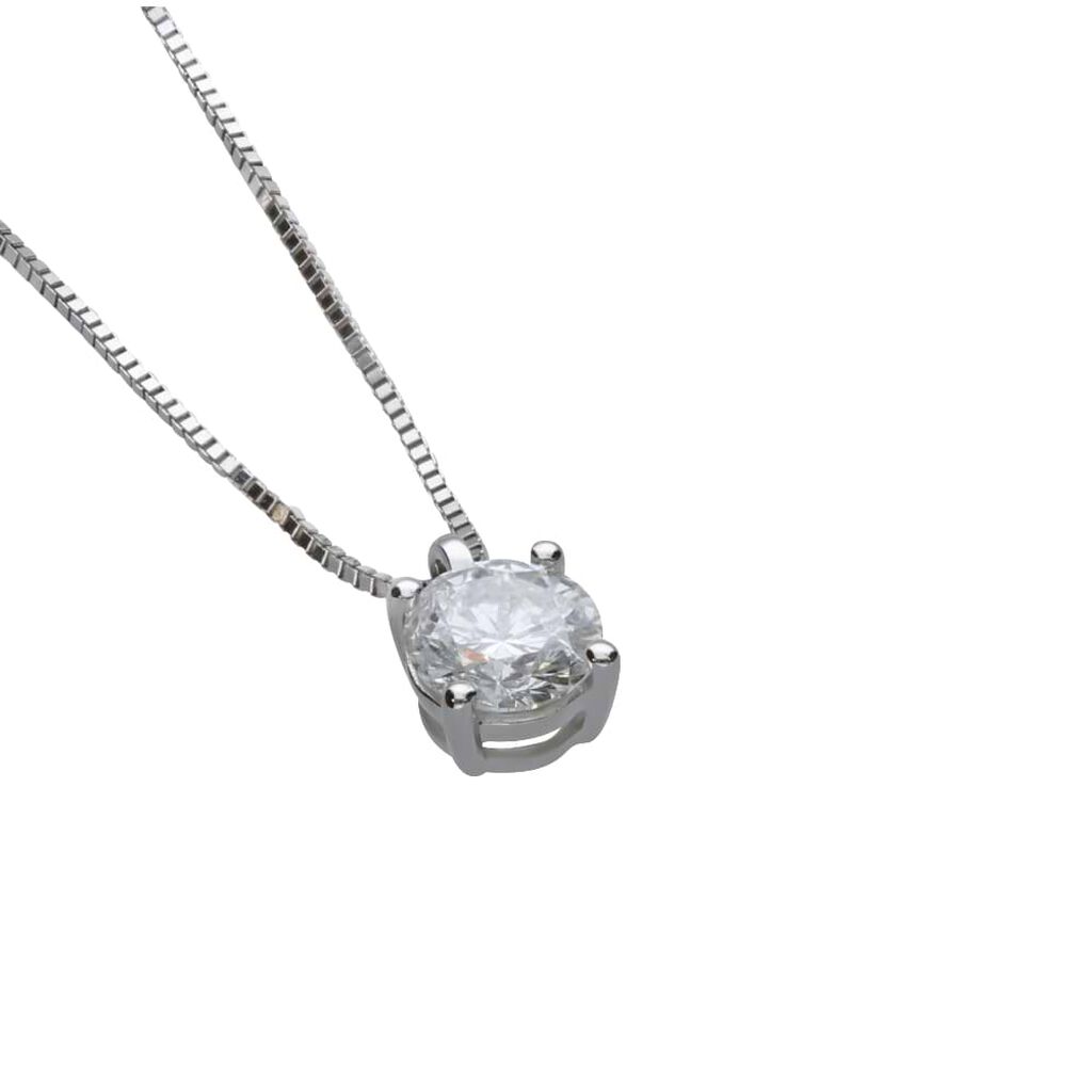Girocollo punto luce in oro bianco con brillante 0.50 ct - Collane Donna | Stroili