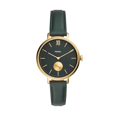 Orologio solo tempo in pelle verde. cassa acciaio dorato - Orologi Donna | Stroili