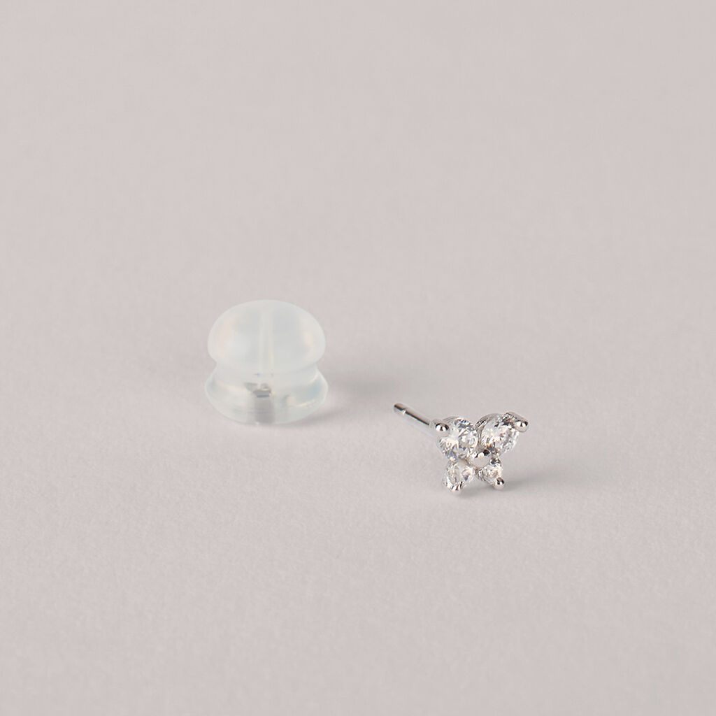 Orecchini Lobo Bon Ton Oro Bianco Cubic Zirconia - Orecchini a Lobo Donna | Stroili