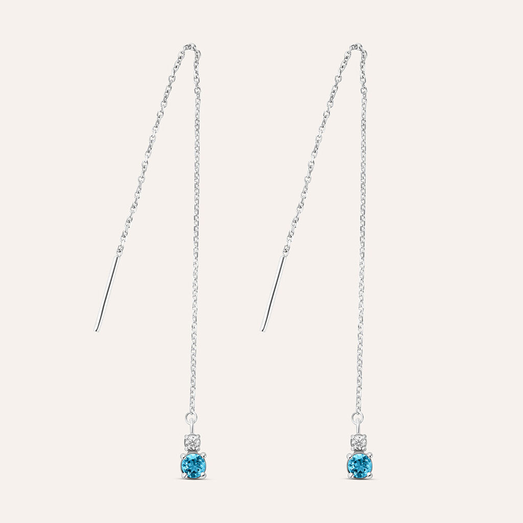 Orecchini Pendenti Saliscendi Amélie Oro Bianco Topazio Cubic Zirconia - Gioielli Donna | Stroili