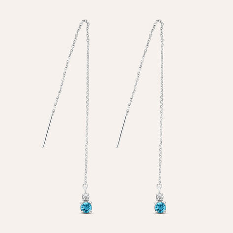 Orecchini Pendenti Saliscendi Amélie Oro Bianco Topazio Cubic Zirconia - Gioielli Donna | Stroili