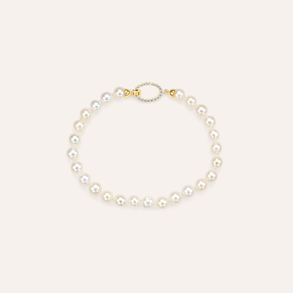 Bracciale Gabrielle Oro Giallo Perla D'Acqua Dolce